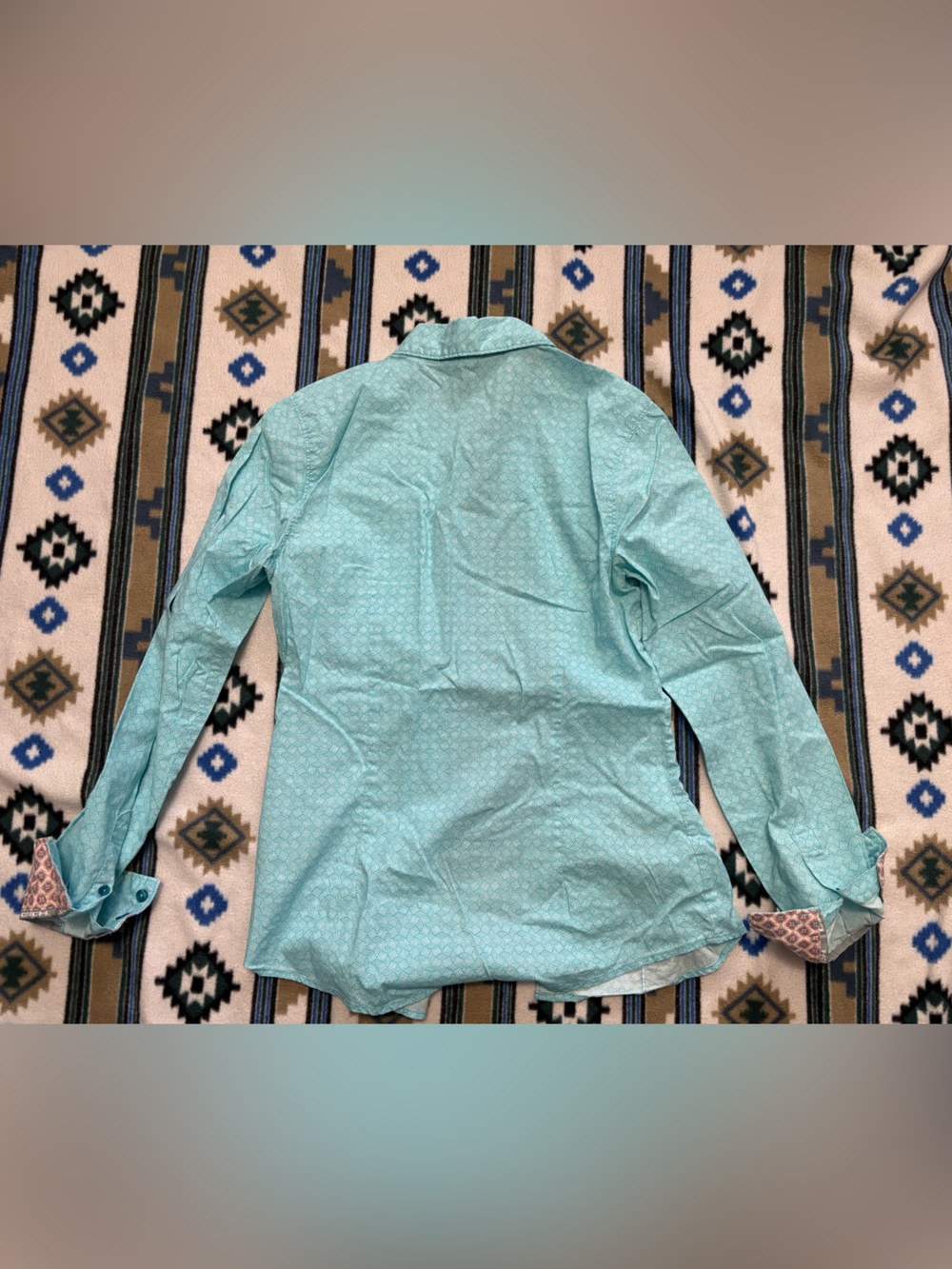 Cinch Aqua Patterned Women's Button-Down Shirt